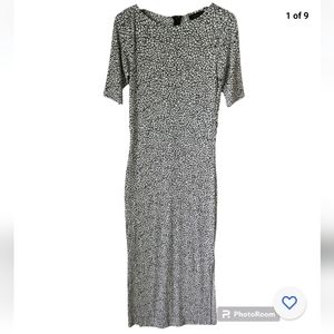 DONNA‎ KARAN New York Women's Short Sleeve Abstract Print Stretch Maxi Dress XS